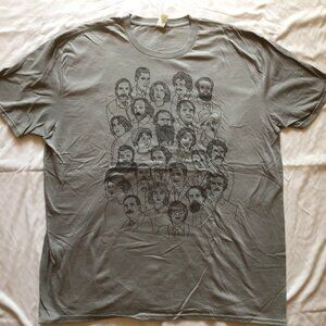 Literary T-Shirt Famous Authors Writers Guess Who Men's XXL